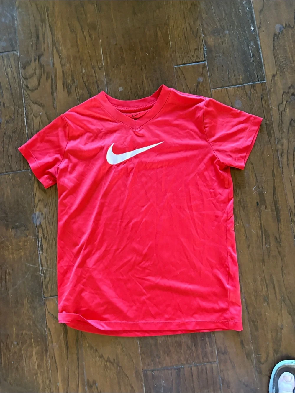 Nike Red Short Sleeve Logo Tee for Kids